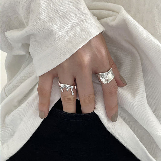 Geometric Irregular Water Drop Ring