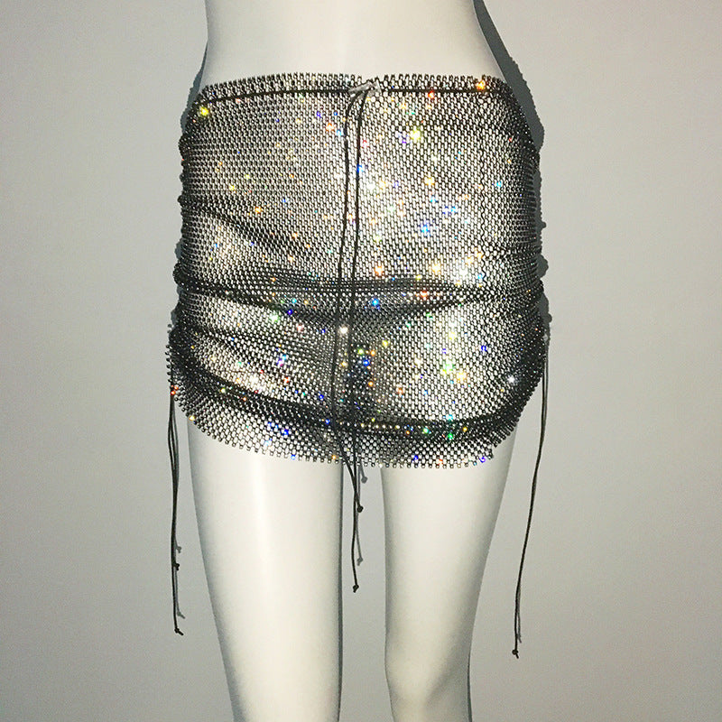 Punk Rhinestone Spaghetti Strap Bra Music Festival Top