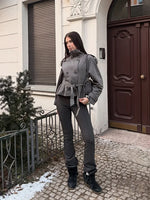 Solid Lace Up Trench Jacket