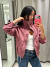 Dusty Pink Faux Suede Cropped Jacket