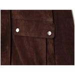 Suede Leather Jacket with Pockets