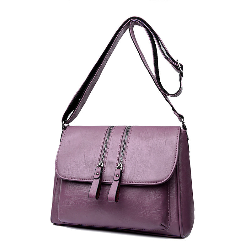 Crossbody Women's Soft Leather Middle-aged Mother Bag