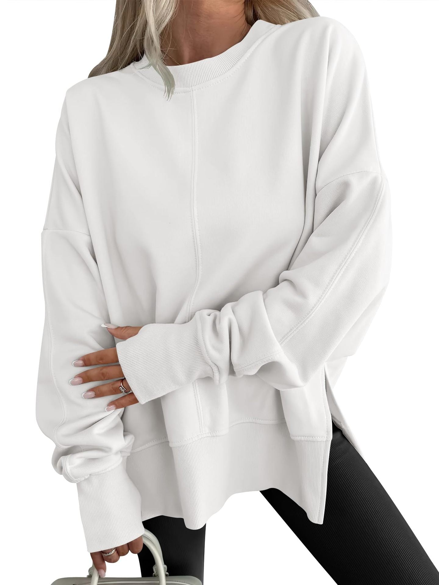 Fashion Casual Round Neck Pullover Loose Sports Long-sleeved Sweater