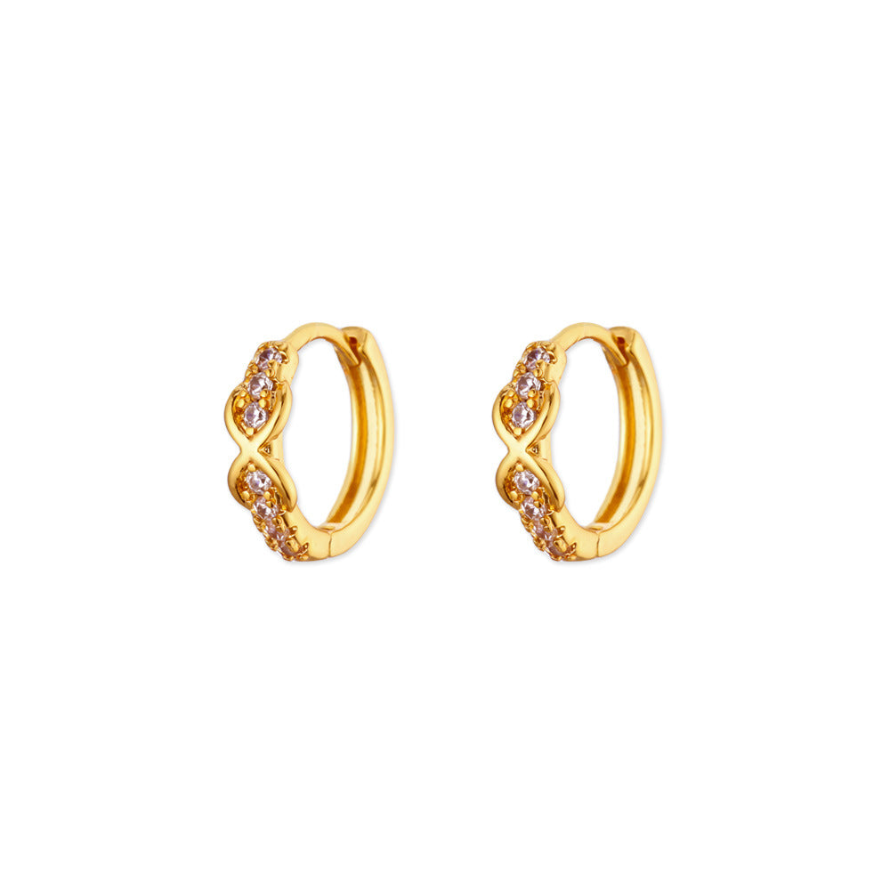 Exquisite Geometric Inlaid Zircon Earrings