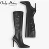 Pointed Toe Stiletto Knee High Boots