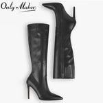 Pointed Toe Stiletto Knee High Boots