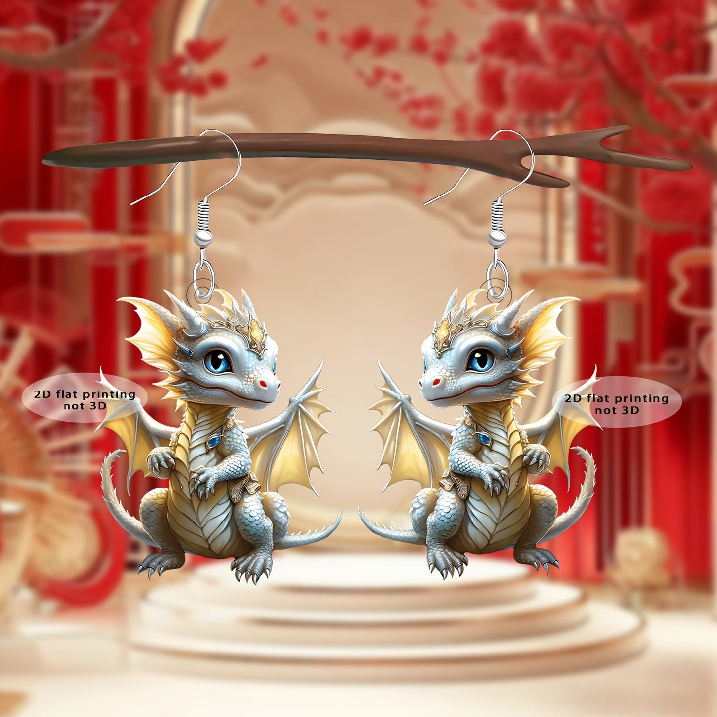 Women Dragon Shape Earrings Animal Earrings