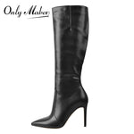Pointed Toe Stiletto Knee High Boots