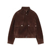 Suede Leather Jacket with Pockets