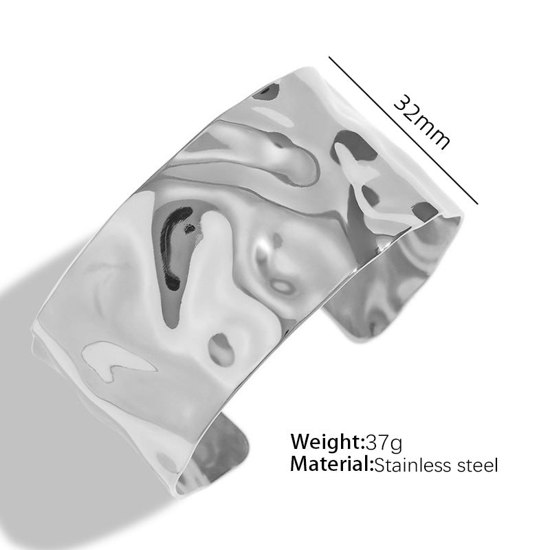 European And American Personalized Exaggerated Titanium Steel Open-end Bracelet